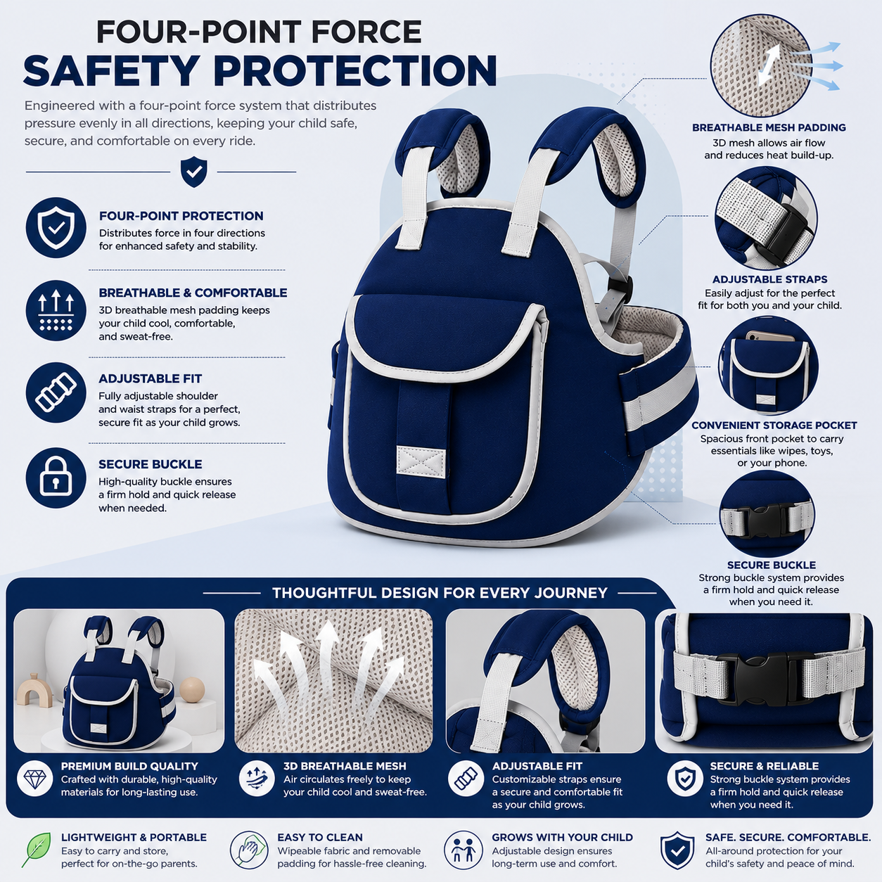 Child Safety Belt for 2-Wheeler Scooters